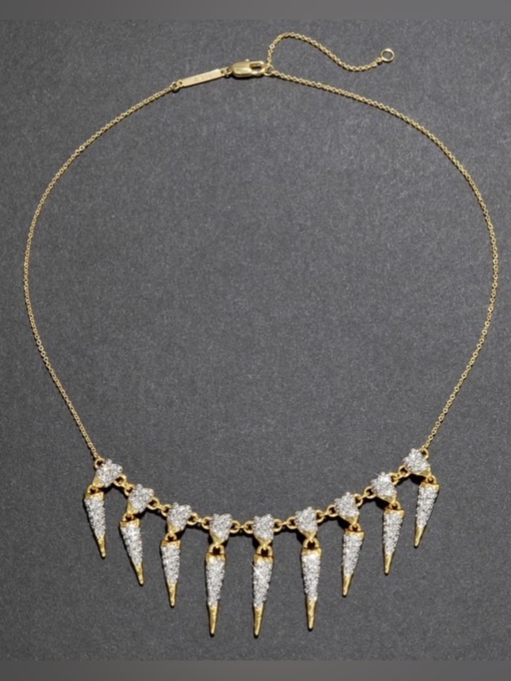 NEW Alexis Bittar Solanales Pave Crystal Necklace 14k g.p. Clear SB18